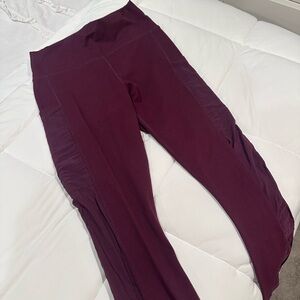 Fabletics Burgundy High-Waisted Leggings